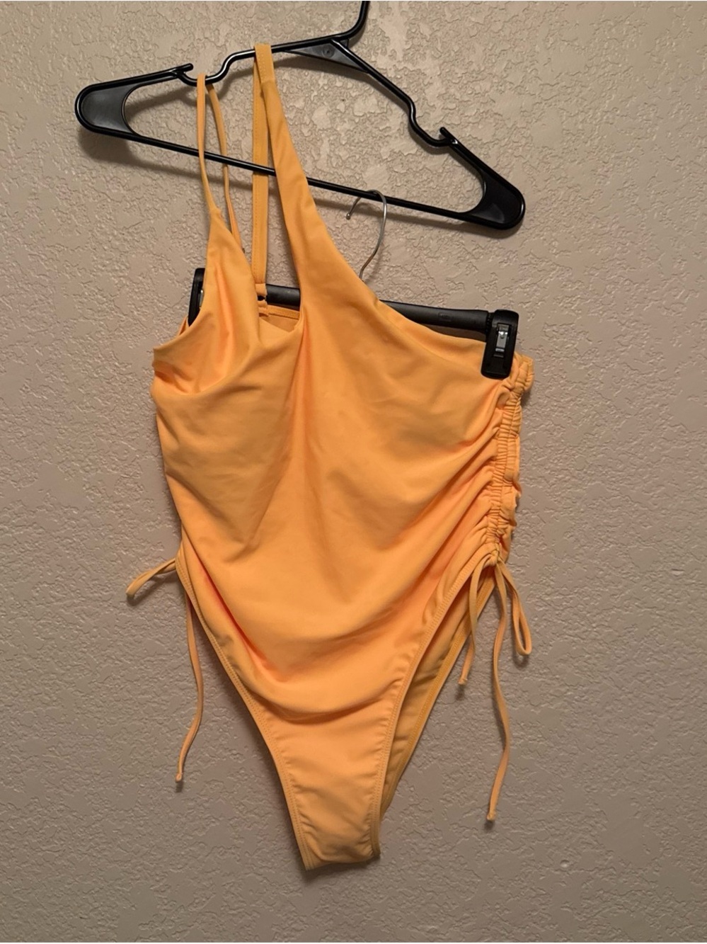 NWOT Yellow One-Shoulder Ruched Side One-Piece Swimsuit